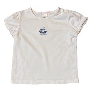 Janie and Jack Afternoon Tea Kids T-Shirt with Blue Tea Cup Design 18-24 months